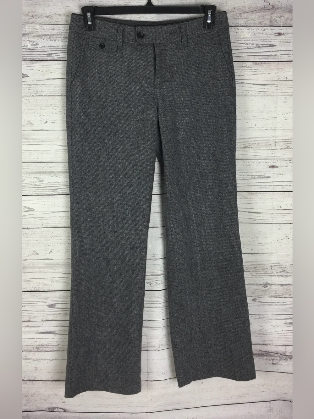 Eddie Bauer Women's Vashon Fit Charcoal Gray Wool Blend Dress Pants Size 8